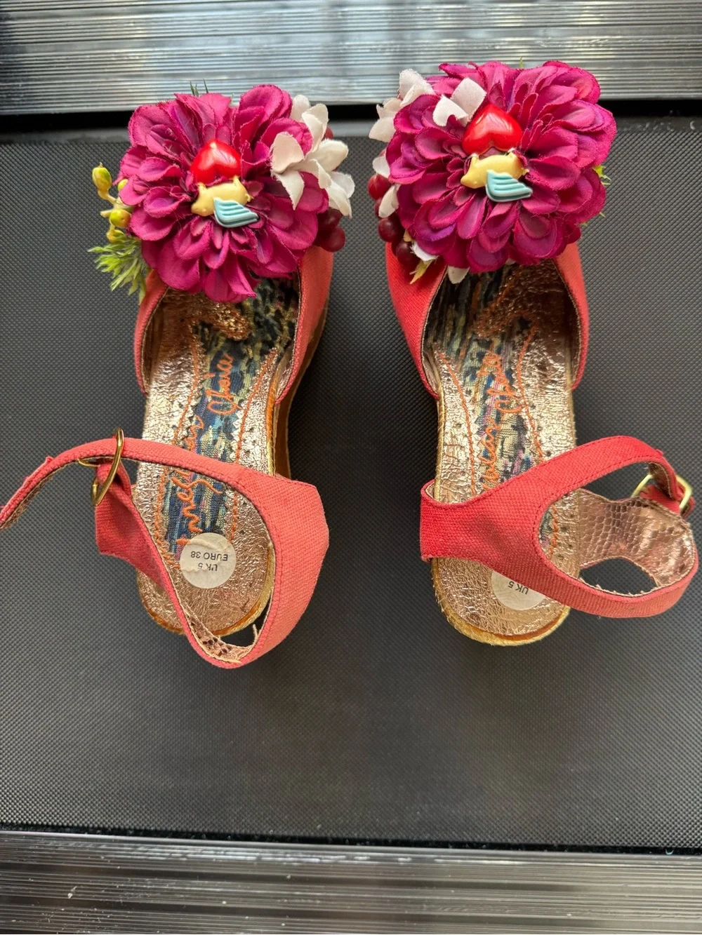 Irregular Choice French Villa Wedge Platform Sandals EU38